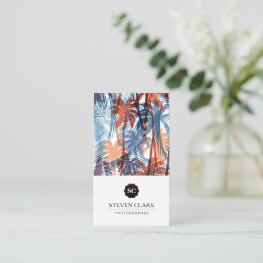 カラフルモダンヤシ 名刺 (スタンド正面)