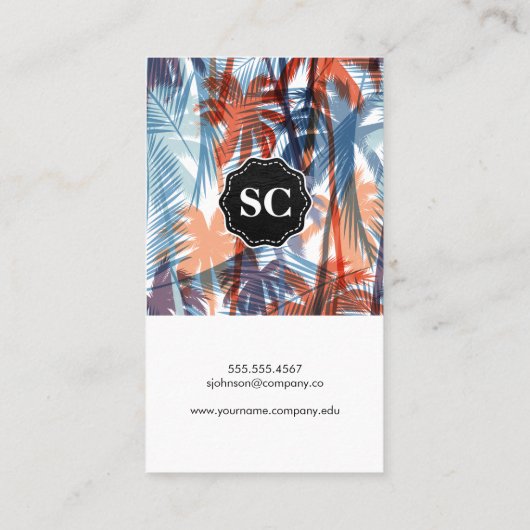 カラフルモダンヤシ 名刺 (裏面)