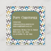 カラフルモダンレトロパターン14.11 スクエア名刺 (裏面)