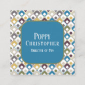 カラフルモダンレトロパターン14.11 スクエア名刺 (正面)