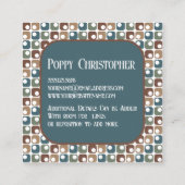 カラフルモダンレトロパターン16.15 スクエア名刺 (裏面)