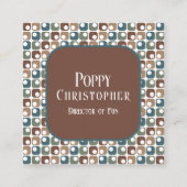 カラフルモダンレトロパターン16.15 スクエア名刺 (正面)