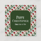 カラフルモダンレトロパターン スクエア名刺 (正面)