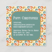 カラフルモダンレトロパターン スクエア名刺 (裏面)