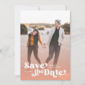 カラフルモダンレトロフルフォトピーチオーバーレイ セーブザデート (正面)