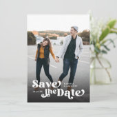 カラフルモダンレトロフルフォトブラックオーバーレイ セーブザデート (スタンド正面)