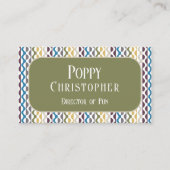 カラフルモダンレトロ波パターン9.11 名刺 (正面)