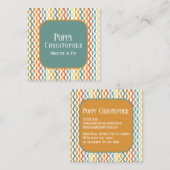 カラフルモダンレトロ波パターン9.8 スクエア名刺 (正面/裏面)