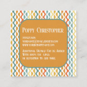 カラフルモダンレトロ波パターン9.8 スクエア名刺 (裏面)