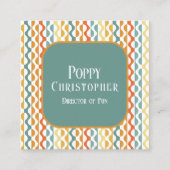 カラフルモダンレトロ波パターン9.8 スクエア名刺 (正面)