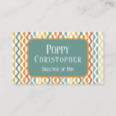 カラフルモダンレトロ波パターン9.8 名刺 (正面)