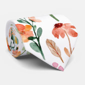 カラフルモダンワイルドフラワー水彩模様 ネクタイ (ロール)