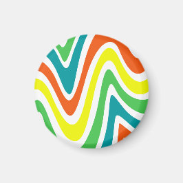 カラフルモダンヴィンテージ可愛いパターン緑オレンジ マグネット