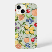 カラフルモダンヴィンテージ果実模様 iPhoneケース (裏面)