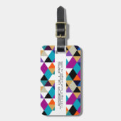カラフルモダン三角形ジオメトリパターン ラゲッジタグ (正面縦)