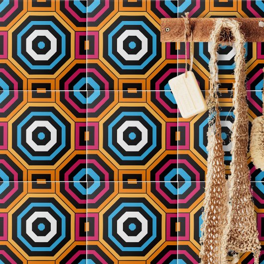 カラフルモダン八角形と正方形の幾何学的 タイル