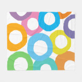 カラフルモダン円パターン フリースブランケット (正面(横))