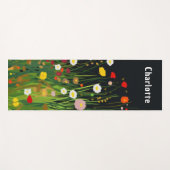 カラフルモダン園花パーソナライズされた名 ヨガマット (正面(横))