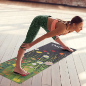 カラフルモダン園花パーソナライズされた名 ヨガマット