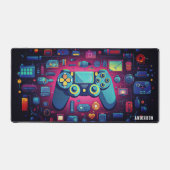 カラフルモダン宇宙パーソナライズされた名 デスクマット (正面)