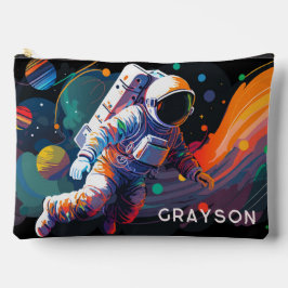カラフルモダン宇宙宇宙パーソナライズされた名 アクセサリーポーチ