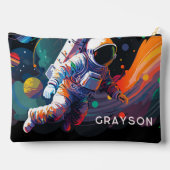 カラフルモダン宇宙宇宙パーソナライズされた名 アクセサリーポーチ (裏面)