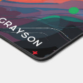 カラフルモダン宇宙宇宙パーソナライズされた名 デスクマット (コーナー)