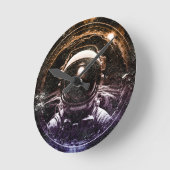 カラフルモダン宇宙 ラウンド壁時計 (傾斜)