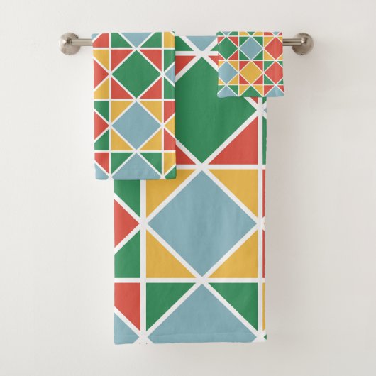 カラフルモダン年の数々の色 バスタオルセット (インサイチュ)