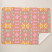カラフルモダン幾何アステカ三角形 シェルパブランケット (正面(横))