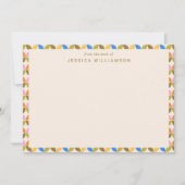 カラフルモダン幾何パーソナライズされた机 ノートカード (正面)