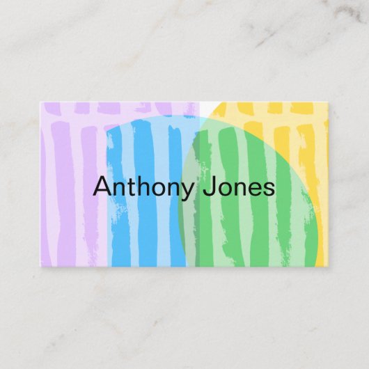 カラフルモダン幾何学抽象芸術カスタムアート 名刺 (正面)