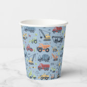 カラフルモダン建築トラック誕生日 紙コップ (裏面)