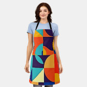 カラフルモダン形状 エプロン (着用した状態)