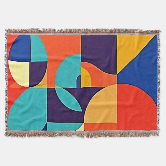 カラフルモダン形状 スローブランケット (正面)