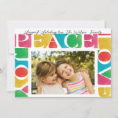 カラフルモダン愛の平和JOYワンフォトフレーム シーズンカード (正面)