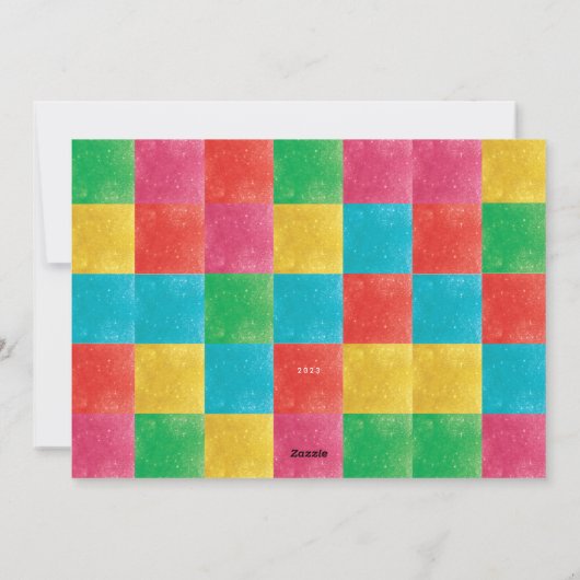 カラフルモダン愛の平和JOYワンフォトフレーム シーズンカード (裏面)