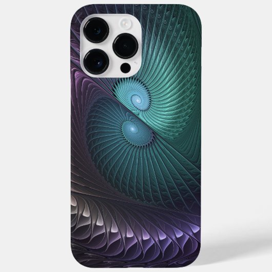 カラフルモダン抽象フラクタルアートの二重螺旋 Case-Mate iPhoneケース (裏面)