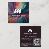 *~*カラフルモダン抽象芸術はっきりしたQR AP93 スクエア名刺 (正面/裏面)