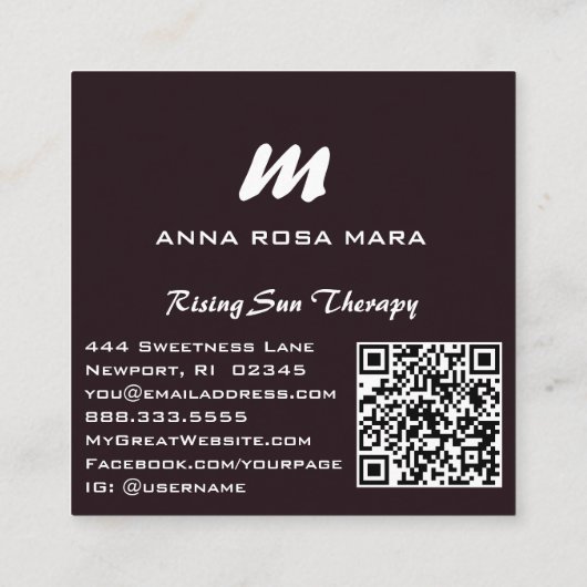 *~*カラフルモダン抽象芸術はっきりしたQR AP93 スクエア名刺 (裏面)