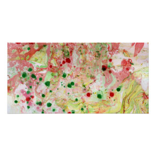 カラフルモダン抽象芸術アートピンクレッドイエローグリーン ポスター