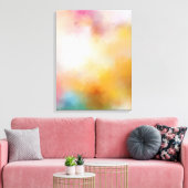 カラフルモダン抽象芸術アートブルーレッドイエロー キャンバスプリント (インサイチュ (リビング))