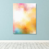 カラフルモダン抽象芸術アートブルーレッドイエロー キャンバスプリント (インサイチュ (ウッドフロア))