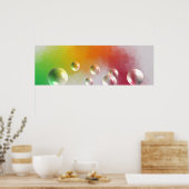 カラフルモダン抽象芸術アートレッドイエローブルー ポスター (キッチン)