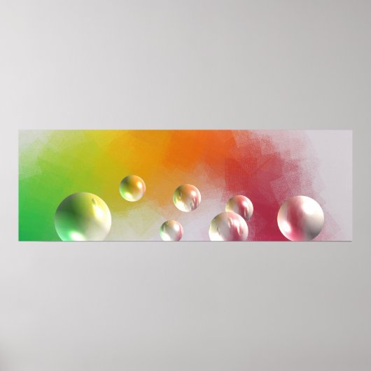 カラフルモダン抽象芸術アートレッドイエローブルー ポスター (正面)