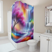 カラフルモダン抽象芸術ウォーターフォールウォルドランドスケープ シャワーカーテン (インサイチュ)