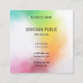 カラフルモダン抽象芸術エレガントテンプレート スクエア名刺 (裏面)