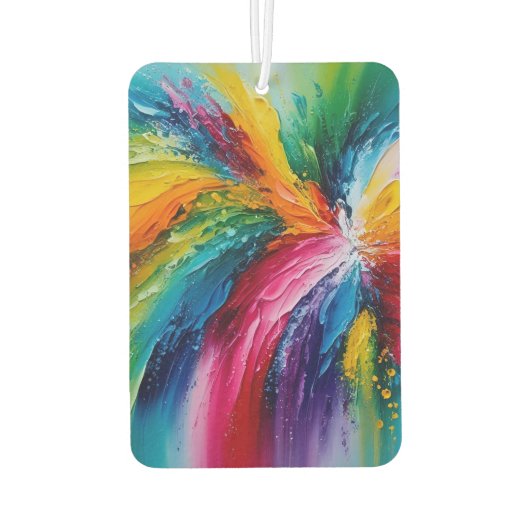カラフルモダン抽象芸術パーソナライズされたー カーエアーフレッシュナー (裏面)