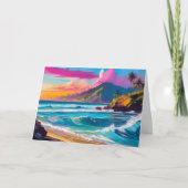カラフルモダン抽象芸術ビーチ カード (正面)