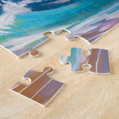 カラフルモダン抽象芸術ビーチ ジグソーパズル (側面)